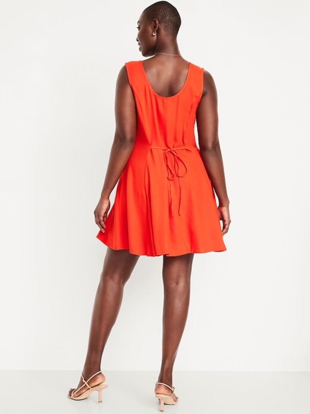 Old Navy Sleeveless Tie-Back A-Line Mini Dress in Orange
